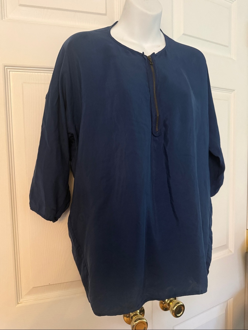 Vince Navy Half-Zip Lightweight Shirt Jacket